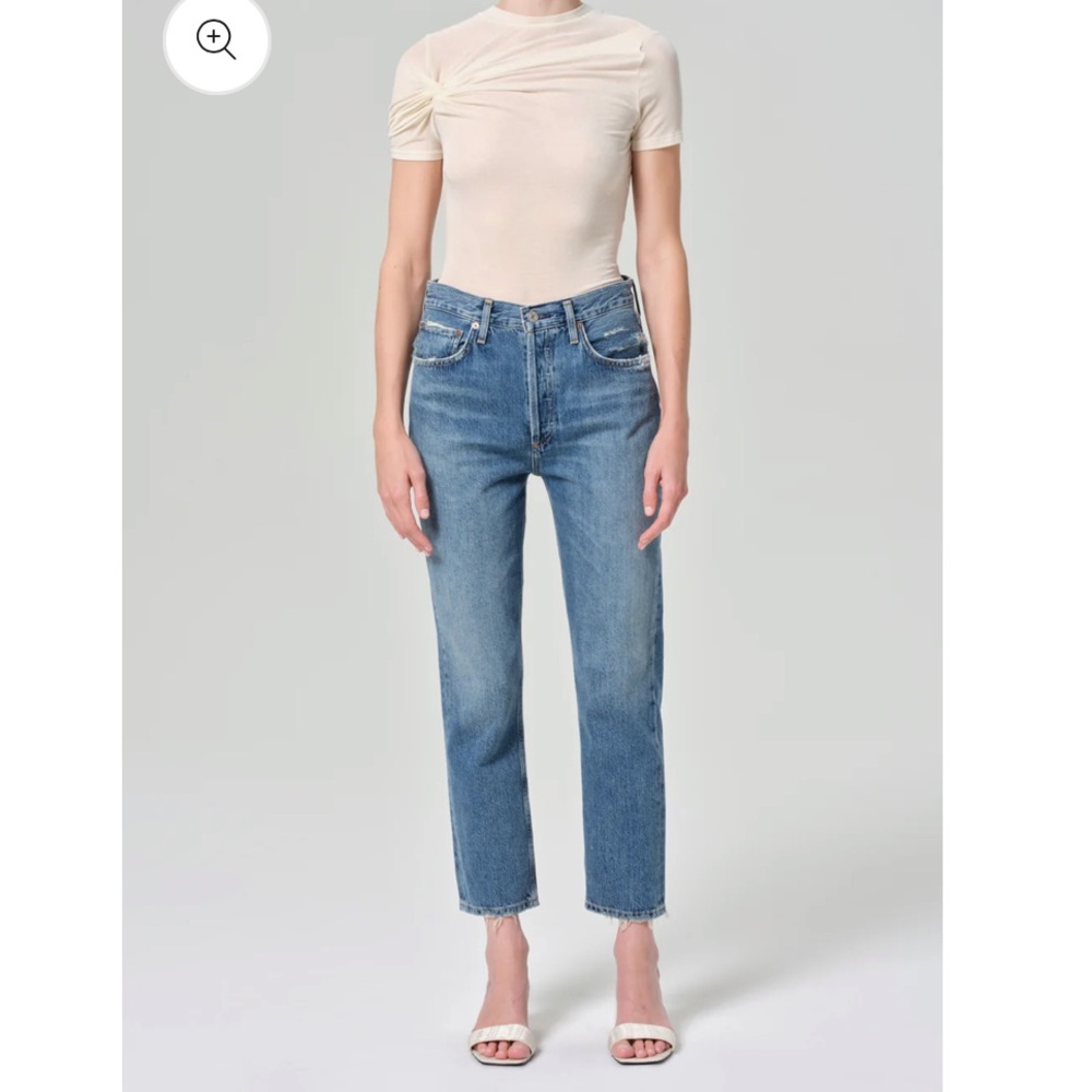 AGOLDE Riley High Rise Straight Crop Jeans